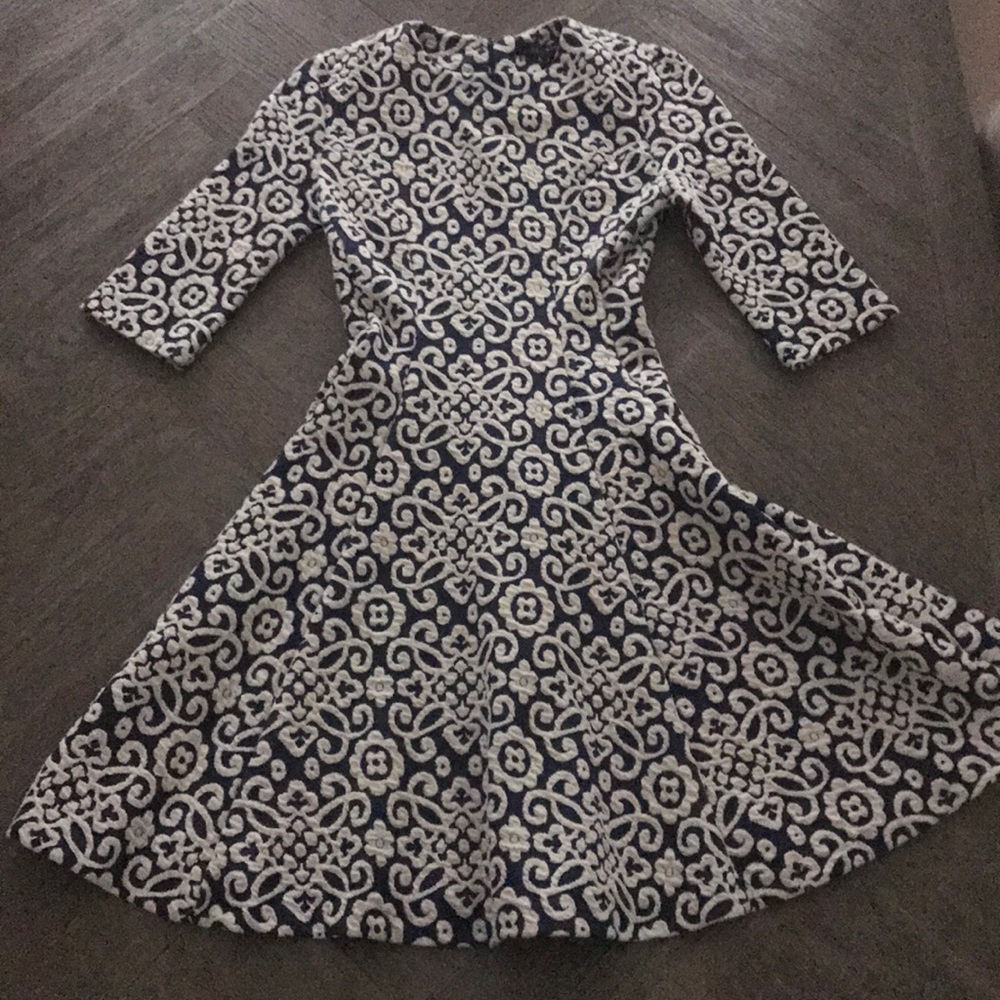 NWT Zara Printed Fit and Flare Dress XS